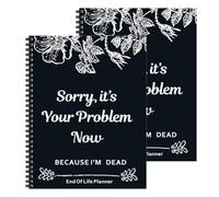 Notebook Death End of Life Planner: Sorry, It’s Your Problem Now Because I'm Dead, Carpeta Organizadora De Planificación De Fin De Vida, Libro De Planificación Patrimonial(2PCS)