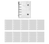 Notebook Füller Papier Klare PVC Abdeckung 5 Ring | Loseblatt Notizbuch 10 Blatt,Bastelsammlung für Reisen | Stickerbuch transparent M5 wiederverwendbar tragbar Bastelmappe Sammelordner PVC PP
