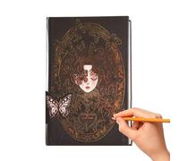 Notebook gótico, cuaderno vintage, Estampado gótico Estampado caliente Hermosa ilustración Retro Manual, Notebook Goth para estudio de trabajo, 256 páginas, revistas para escribir mujeres para hombres