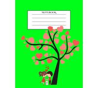Notebook: Green Cover Heart Tree Design, 80 pages B5, colored lined interior, notebook for journaling and schoolwork