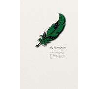 Notebook: Green Feather - Part of the Feathers Series - For Writers, Authors, Students, and Everyone Who Enjoys a Simple, Artful Design - Grid Paper ... - Glossy Cover, 6x9 Inches, 120 Pages