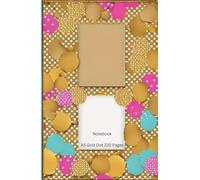 Notebook Grid Dot: Jasper The Timid Cat | fun polka dot mixed media cover with aqua blue back | Grid Dot| Cute Aesthetic For School, College, Office, Work