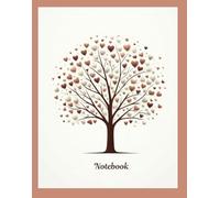 Notebook: Heart leaf tree for collecting ideas, gratitude, journaling. |140 pages 8.25" H x 6.50" W. Back cover same color with a heart outline in the ... page has heart outline bottom right corner.