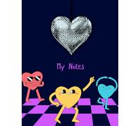 Notebook Hearts at the Disco Cover Valentines Day 120 Page Notebook 7.5 x 9.5 Wide Rule School Homeschooling Work Notes