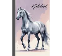 Notebook Horse Spirit, Moon Dancer: lined notebook, 160 pages, hardcover, gray horse, grey-white, dapple grey