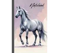Notebook Horse Spirit, Moon Dancer: lined notebook, 320 pages, hardcover, gray horse, grey-white, dapple grey