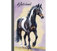 Notebook Horse Spirit, Nightfall: lined notebook, 160 pages, hardcover, black and white pinto horse