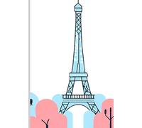 Notebook-Journal-An image of Paris on the front cover: Lined Cream Paper - 6x9" - 100 pages