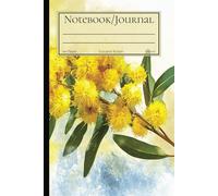 Notebook/Journal: Australian Golden Wattle Flower Watercolor Illustration | For School, College, Work or Gift