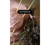 Notebook/ Journal | Baby Pink Knitting Project with Ball of Yarn and Knitting Needles | 6"x9" | 120 Lined pages