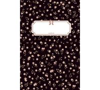 Notebook Journal Cute Pink Flowers On Black: 110 Pages, College Ruled, Lined, 6x9in/15.24x22.86cm | For Teen Girls And Women