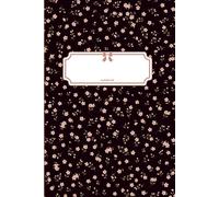 Notebook Journal Cute Pink Flowers On Black: 110 Pages, College Ruled, Lined, 6x9in/15.24x22.86cm | For Teen Girls And Women