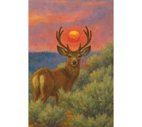 Notebook Journal Deer Sunset: 110 Pages, College Ruled, Lined, 6x9in/15.24x22.86cm