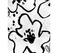 notebook journal: i want that mountain black and white flower pattern
