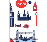 Notebook-Journal-Images of London on the front cover: Lined Cream Paper - 6x9" - 100 pages