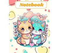 Notebook Journal Tracker Planner Lined Paper Cute Kitty Kitten Cat Graffiti Hearts Notes