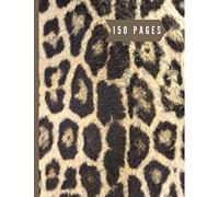 Notebook: Leopard print composition notebook: Writing journal 8.5x11 inches, 150 pages lined notebook with date at top right