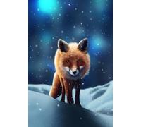 Notebook: Lined Journal - Red Fox in Winter Artwork Design - 192 Pages, 25 Lines per page - 6 x 9 inches