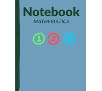 Notebook Mathematics: Math Notebook: 1/2 Inch Squares Paper Notebook for Primary School 100 pages/50 sheets numebered with guiding lines for title and date
