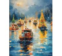 Notebook: Matthew 2:10 Scripture Inspired Christmas boat parade: Journal To Reflect on Fun Holiday Memories