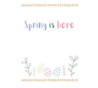 Notebook Minimalist Spring is Here Cover 120 Page Notebook 7.5 x 9.5 Wide Rule School Work Homeschooling Writing Notes