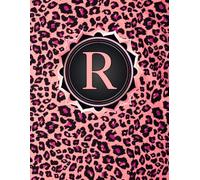 NOTEBOOK: Monogram Initial Letter R - Pink Leopard Print and Dazzling Rose Gold Frame. Elegant, Feminine & Pretty. Personalized Notebook for women, ... for women, girls. Pink Cheetah Notebook