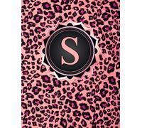 NOTEBOOK: Monogram Initial Letter S - Pink Leopard Print and Dazzling Rose Gold Frame. Elegant, Feminine & Pretty. Personalized Notebook for women, ... for women, girls. Pink Cheetah Notebook