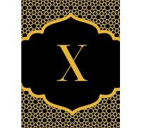 NOTEBOOK: Monogram Initial Letter X - Beautiful & Intricate Gilded Floral Pattern Design with your Dazzling Gold Initial centered within the Radiant ... Cute Custom Lined Notebook for women, girls