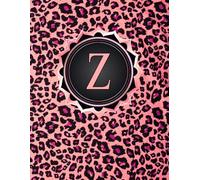 NOTEBOOK: Monogram Initial Letter Z - Pink Leopard Print and Dazzling Rose Gold Frame. Elegant, Feminine & Pretty. Personalized Notebook for women, ... for women, girls. Pink Cheetah Notebook