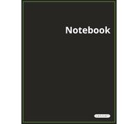 Notebook: Narrow Ruled Writing Notebook with Margin Line | 160 pages | Glossy Black Soft Cover with Green Piping | 7.44 x 6.96 Inches | 188.9mm x 246.1mm Size