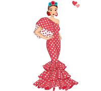 Notebook: No sé que tiene el flamenco que cuando lo bailo me alegro por dentro. Flamenca Antonia in Red Polka Dot Dress - 6 x 9 in (15.24 x 22.86 cm) - 120 Lined Pages - Glossy Cover