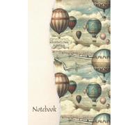 Notebook: Retro rustic nature hot air balloon Composition Notebook - College Ruled 100 Pages - Large 6x9in: Vintage matt pastel color cover for note taking
