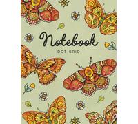 Notebook (Sage/Orange, Boho Blooms & Butterflies Design Series): Dot Grid