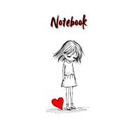 Notebook: Sketch Girl & Falling Heart | Wide Ruled | 6" x 9" | 120 Pages | Ideal for Emotional Notes & Journaling