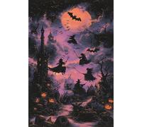 Notebook: Spooky Vintage Magic, 100 Pages 6 x 9 Wide Ruled Lined Pages Journal Diary For Teens, Students, Witches, and Halloween Enthusiasts (Composition Notebook)
