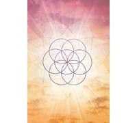 Notebook Sunset Clouds on cover: 120 blank pages with sparkle design on the corners of each page. Seed of Life design on cover.