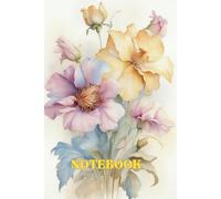 notebook: The cover is a watercolor painting of flowers