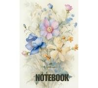 notebook: The cover is a watercolor painting of flowers