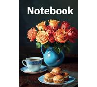 notebook: The cover is a watercolor painting of flowers in a vase.