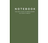 Notebook: The Shit I Have to Write Down So I Don't Forget