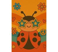 Notebook Vibes - Peace, Love & Ladybugs: Retro Graph Paper Notebook | 6 x 9 Inch | 100 Pages