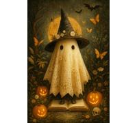 Notebook: Vintage Spooky Halloween, 100 Pages 6 x 9 Wide Ruled Lined Pages Journal Diary For Teens, Students, and Study Notes (Composition Notebook)