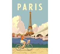 Notebook: Vintage Style French, 100 pages 6 x 9 Wide Ruled Lined Pages Journal Diary For Paris Gifts, souvenirs and Presents