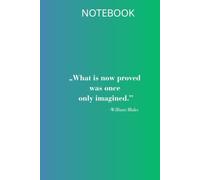 Notebook: What Is Now Proved...Blue Edition: William Blake Quote Lined Notebook / Elegant Gradient Journal for Writing, 120 Page