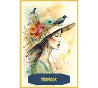 Notebook: Whimsical Watercolor Woman Composition Notebook- 200 College Ruled Pages- 6x9 inches. Perfect for a gift, school, or gratitude journal