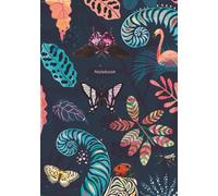 Notebook: Whisper, Dyslexia Friendly with Cream Paper, 12 mm Lined Pages, Pink Butterfly & Leopard Night Garden