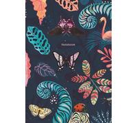 Notebook: Whisper, Dyslexia Friendly with Cream Paper, 12 mm Lined Pages, Pink Butterfly & Leopard Night Garden