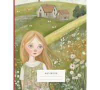Notebook Whispers Of The Countryside: This notebook is a charming ode to the peaceful countryside, where a young girl stands amidst blooming flowers, gazing at the idyllic houses in the distance.