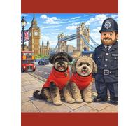 Notebook, Wide Rule, Dogs, London, 120 pages (The Adventures of Harley and Rowan)