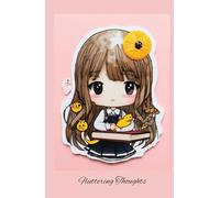Notebook Wide Ruled and Wide Graph Hard Cover with Cute Kawaii Girl Fluttering Thoughts Cover: Wide Ruled and Wide Graph| Creative Journal| Art ... Field Notes, Knitting Crochet Pattern Notes